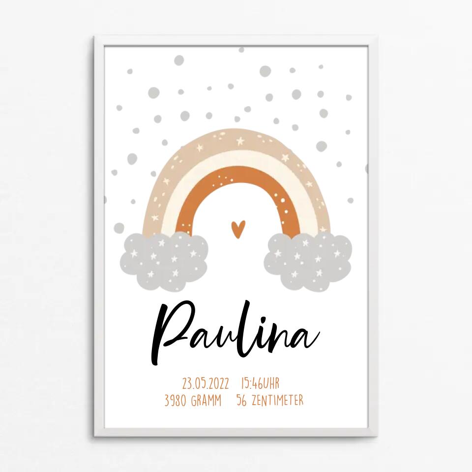 Rainbow - Poster zur Geburt - personalisiert