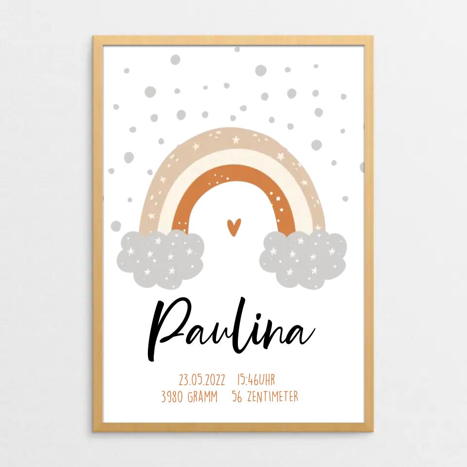 Rainbow - Poster zur Geburt - personalisiert