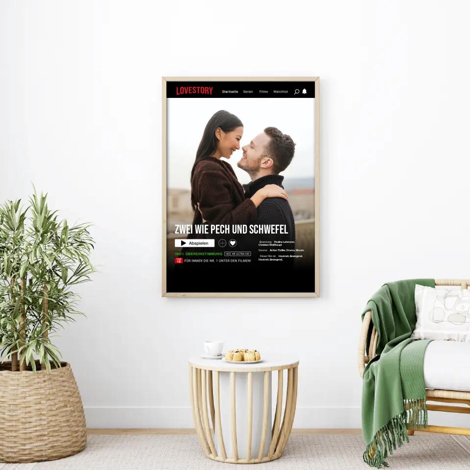 Lovestory Poster mit Bild (Netflix Cover) personalisiert