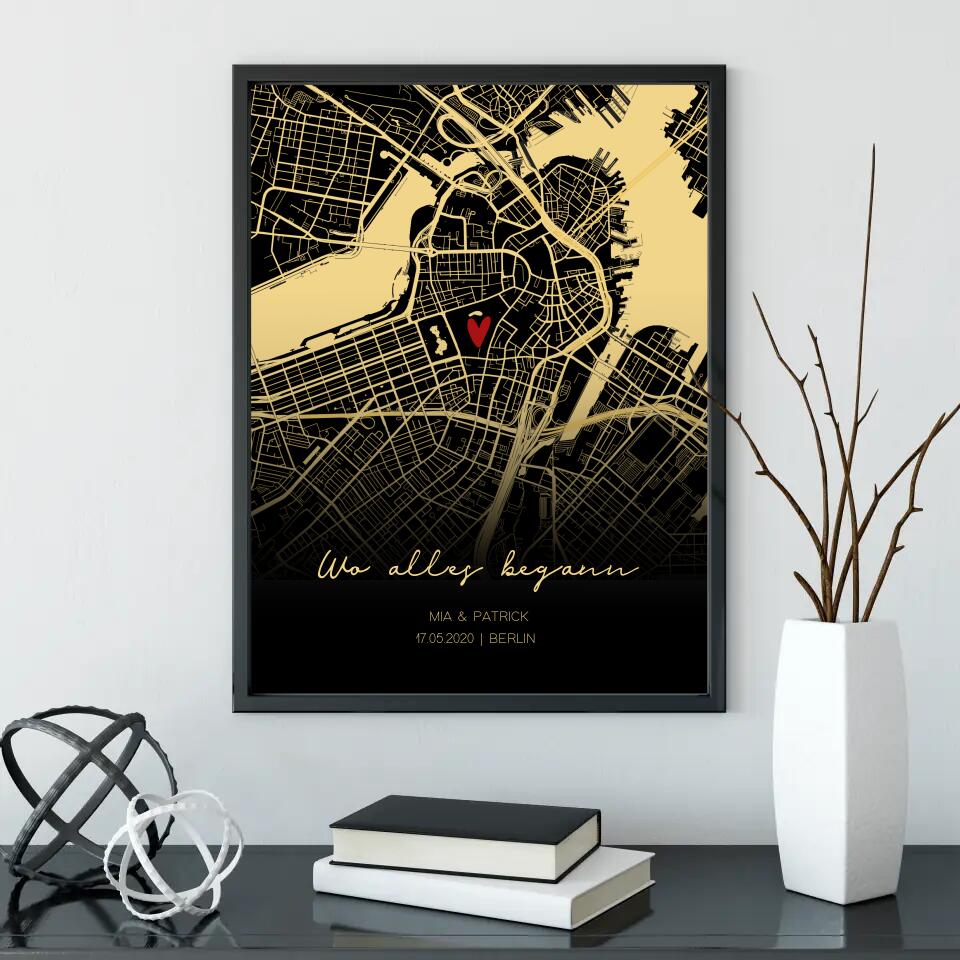 Wo alles begann - StreetMap Poster personalisierbar