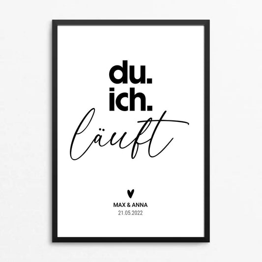 Du Ich Läuft - personalisiertes Poster