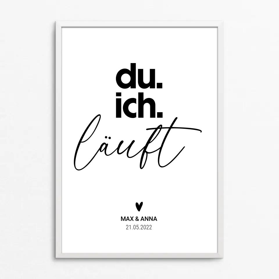 Du Ich Läuft - personalisiertes Poster