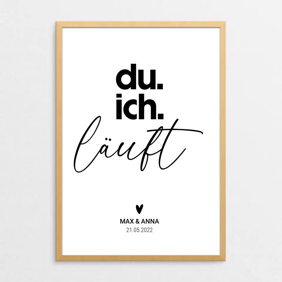 Du Ich Läuft - personalisiertes Poster