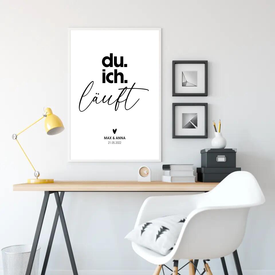 Du Ich Läuft - personalisiertes Poster