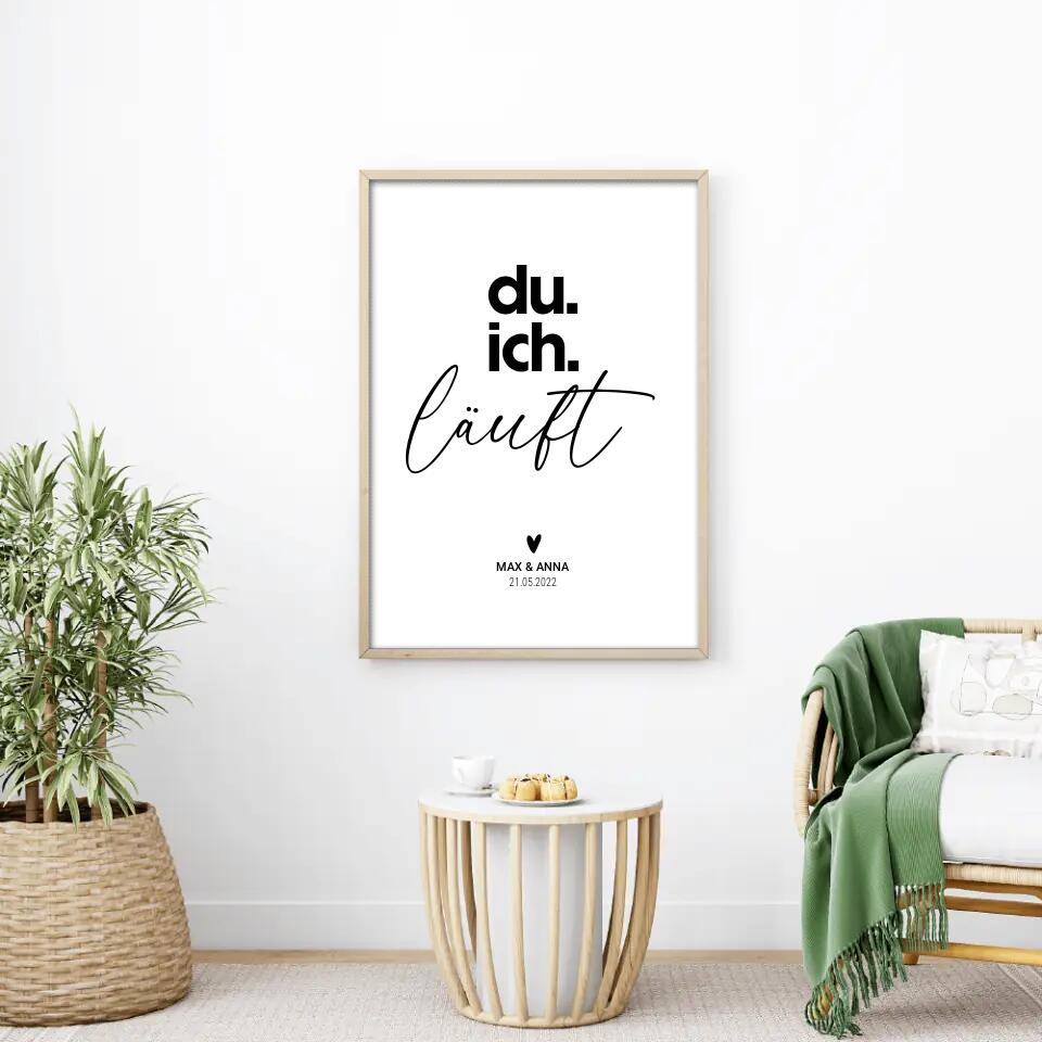 Du Ich Läuft - personalisiertes Poster