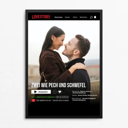 Lovestory Poster mit Bild (Netflix Cover) personalisiert