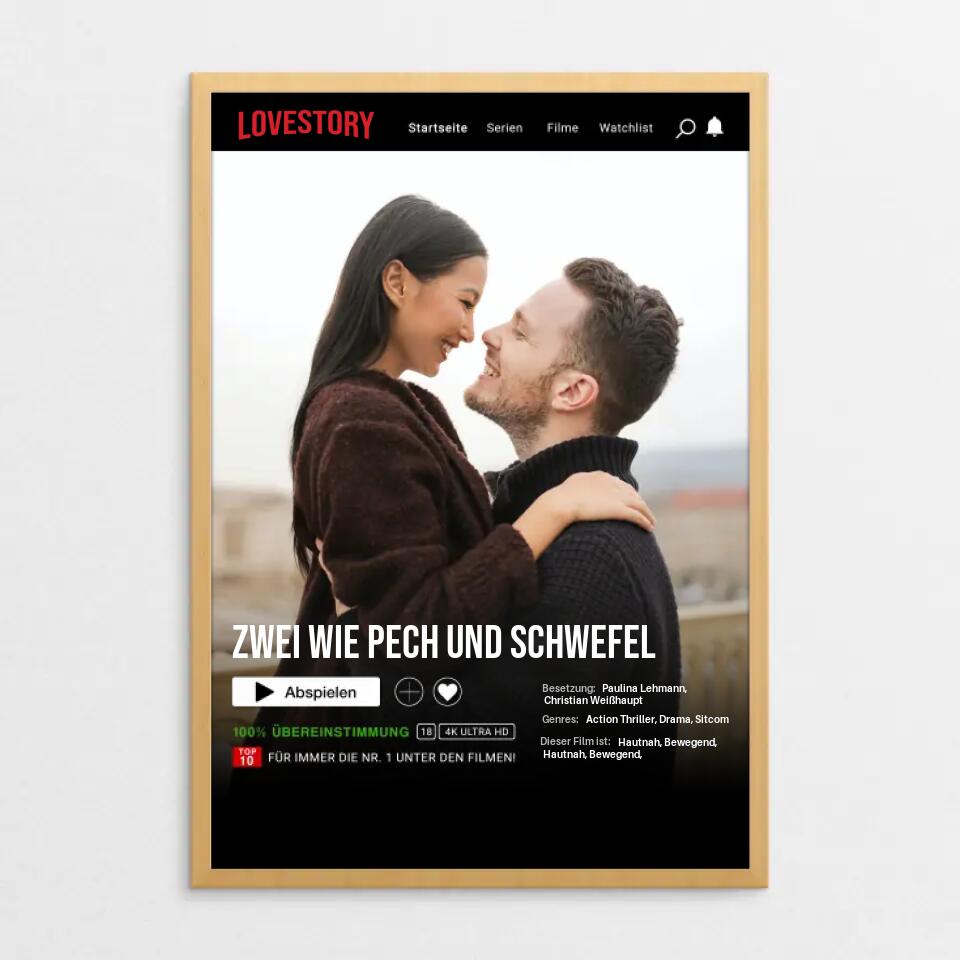 Lovestory Poster mit Bild (Netflix Cover) personalisiert