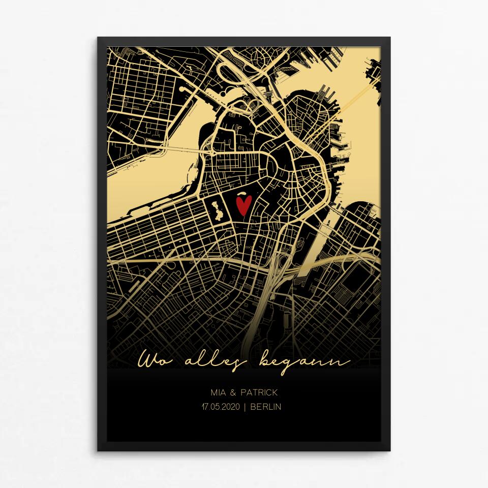 Wo alles begann - StreetMap Poster personalisierbar