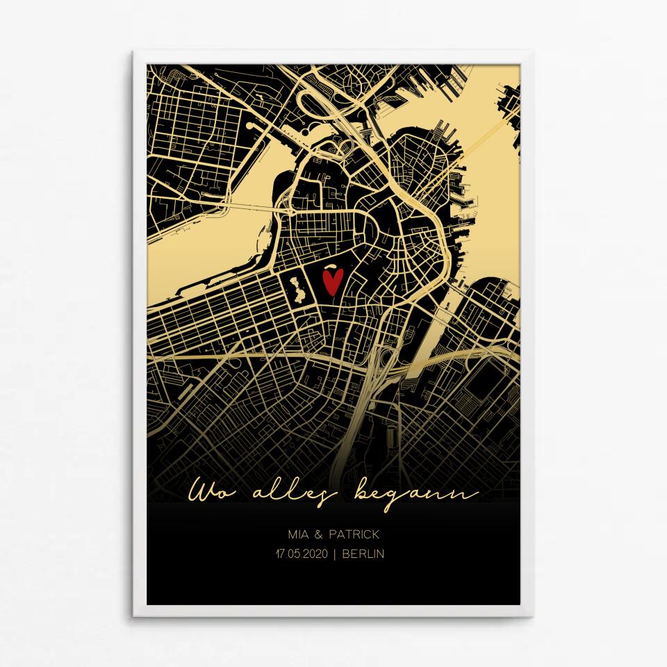 Wo alles begann - StreetMap Poster personalisierbar